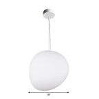 Glas Pendellampe Med Pebble Inspireret Skærm | Creme Glas Konstruktion Med E26 Fatning | Belysning Til Spisestue & Køkken | Vanero