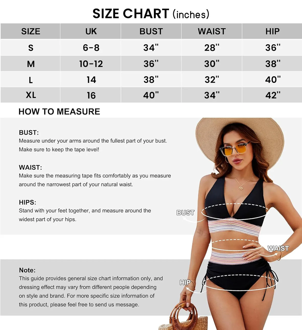 BikiniFlair Nylon Spandex Bikinisæt | Bikini med Frynsedetaljer | Justerbare Stropper til Strand & Pool | Vanero