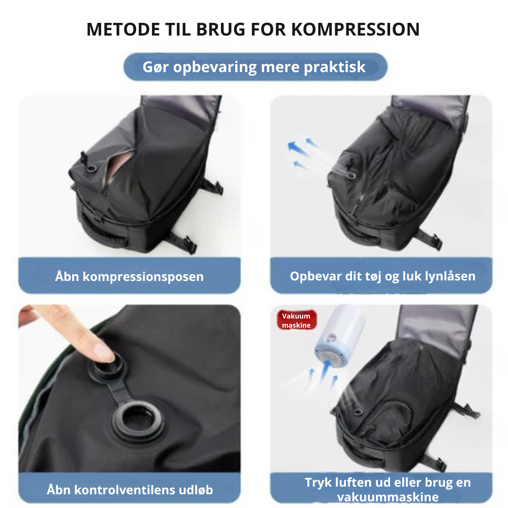 FlightFit | Vakuum Rejrugtasker - Den perfekte taske som håndbagage i flyet l Vanero