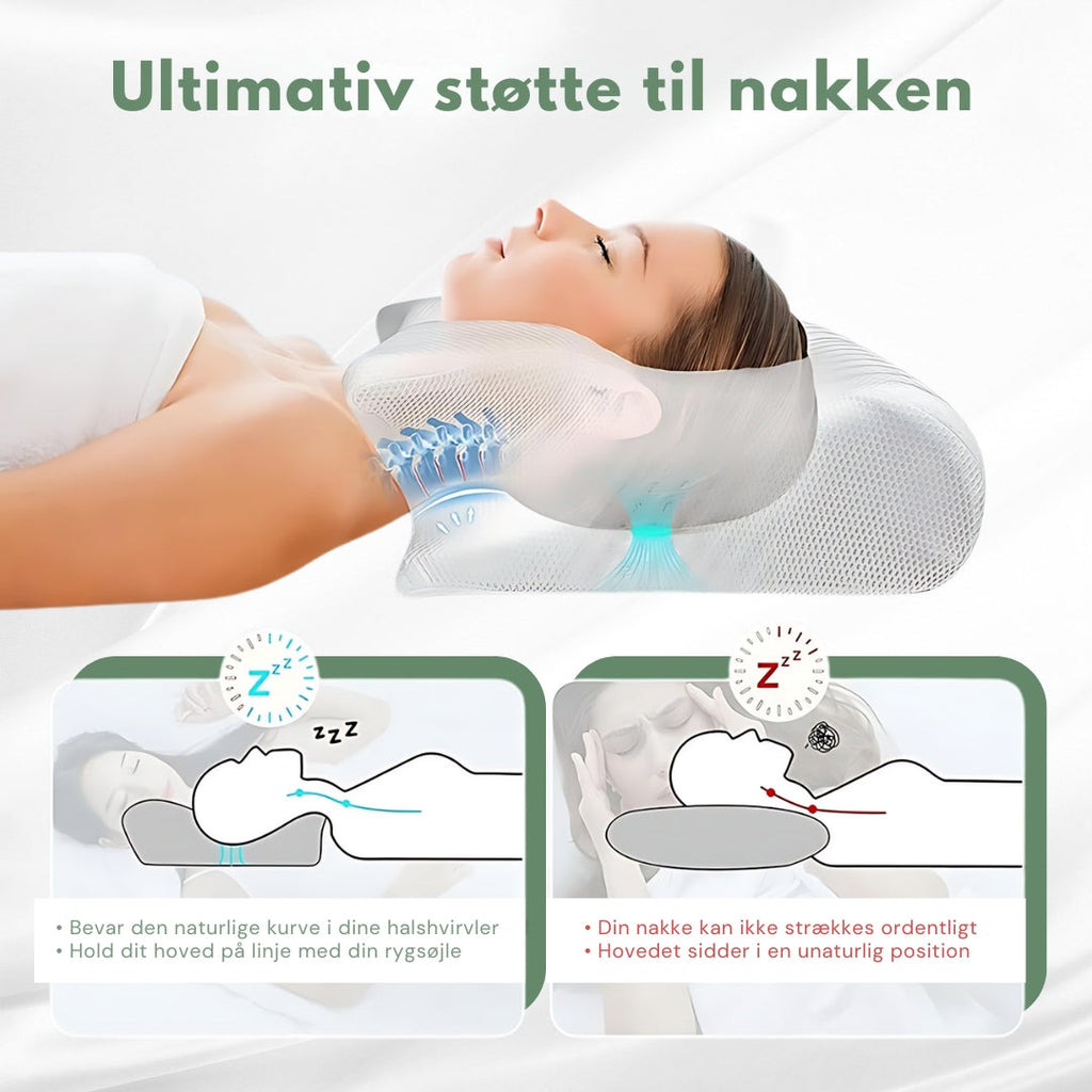 Memory Foam Pude | Sovepude Med Bomuldsblandet Betræk | Til Daglig Søvn & Hvile | Vanero