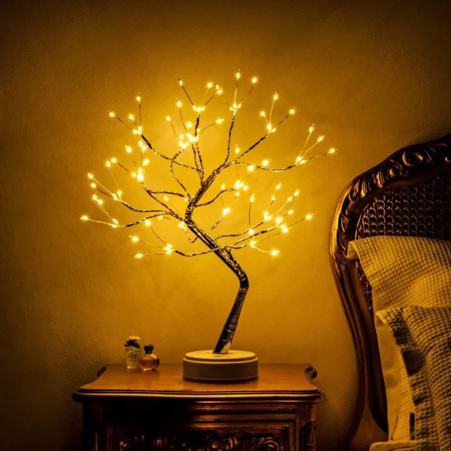 LEDBonsai Bordlampe | Bonsaitræ Lampe Med Varm LED Belysning | USB Eller Batteridrevet | Vanero