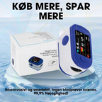 Fingertip Pulsoximeter | SpO₂- & Pulsmåling Med Display | Bærbar Én-Knaps Måleenhed | Vanero