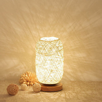 Kreativ Rattan Kugle LED Bordlampe | Dæmpbar og Dekorativ lampe | Vanero