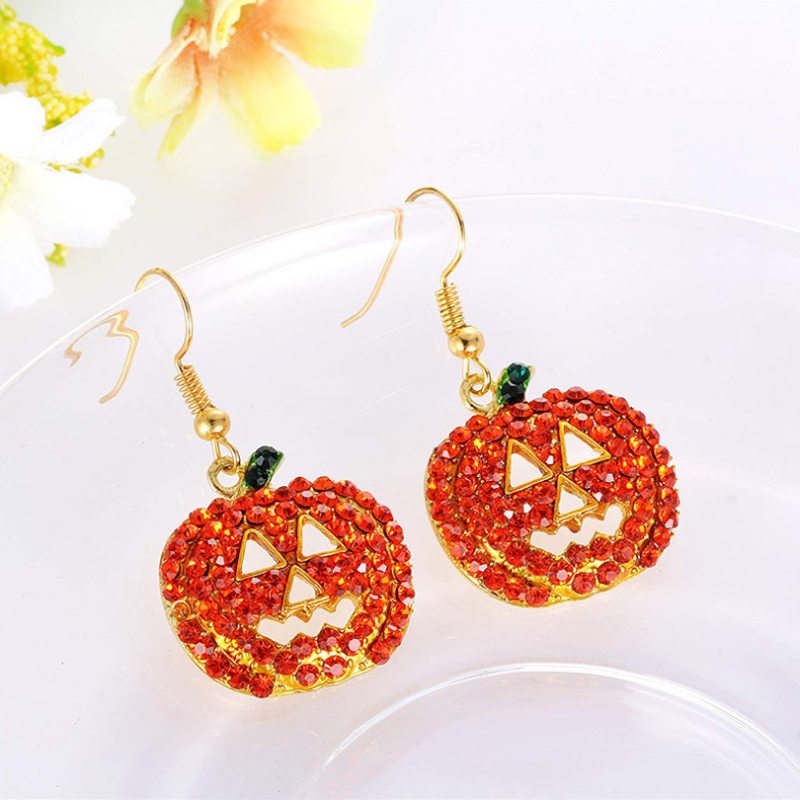 Hængeøreringe Med Græskarvedhæng | Legeringskonstruktion & Let Design | Halloween & Temafester | Vanero