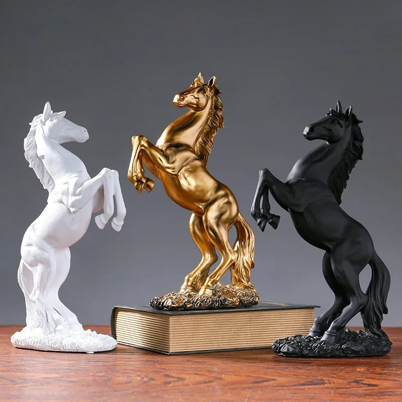 Hesteskulptur Dekorativ Figur | Detaljeret Skulpturel Konstruktion | Indendørs Hylde Konsol & Displaydekoration | Vanero