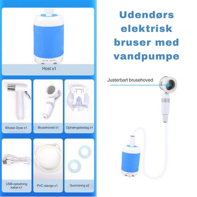 CampFlow | Bærbar brusenhed med vandpumpe l Vanero