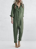 Dame Jumpsuit Bomuld | Relaxed Fit Jumpsuit | Multi-Lomme Design til Hverdagsbrug & Fritidsaktiviteter | Vanero