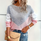 Dametrøje Uldstrik | Regular Fit Sweater | Rund Hals Design til Hverdags- & Køligt Vejr Brug | Vanero