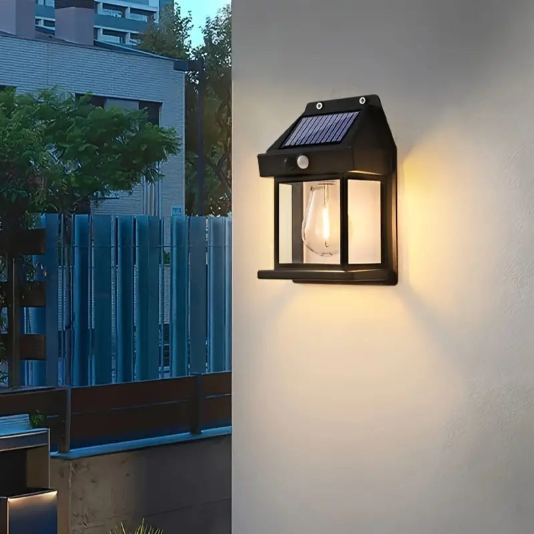 Solcelle Bevægelsessensor Lampe Udendørs Armatur | IP65 Vejrbestandig Solcelle Konstruktion | Indkørsel Sti Have & Terrassebelysning | Vanero