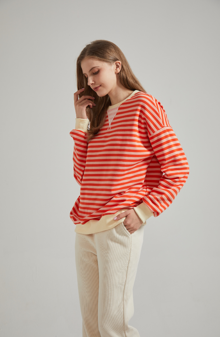 LENA l Oversized stribet sweater l Vanero