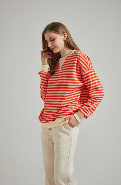 LENA l Oversized stribet sweater l Vanero
