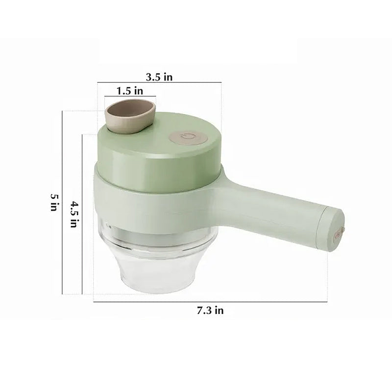 Trådløs Minihakker Med Rustfri Stålblade | USB-Genopladeligt Design På 250 ml | Tilberedning Af Grøntsager Krydderurter Og Frugt | Vanero
