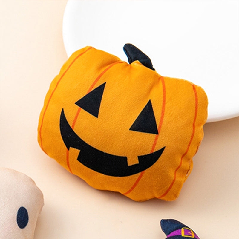 Halloween Kattelegetøj med Katteurt | Kranieformet Plyschdesign | Interaktivt Legetøj Til Indendørs Leg & Sæsonbrug | Vanero