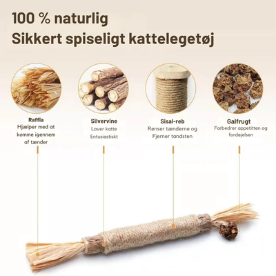 TidyTeeth | Naturlig Silvervine Stick tyggelegetøj til katte l Vanero