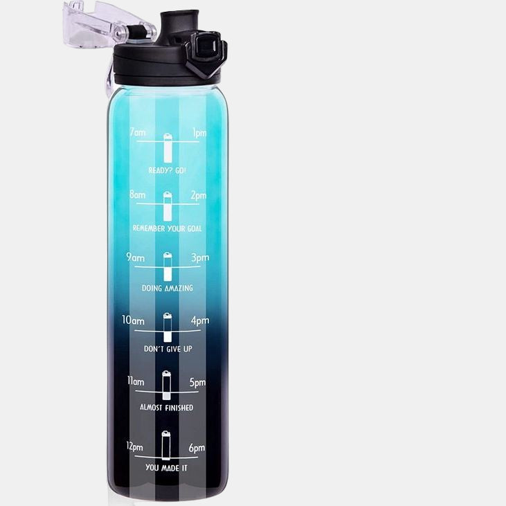 Glas Vandflaske 1L Med Tidsskala | Beskyttende Neopren Sleeve Konstruktion | Daglig Hydrering & Opbevaring Af Kolde Drikke | Vanero