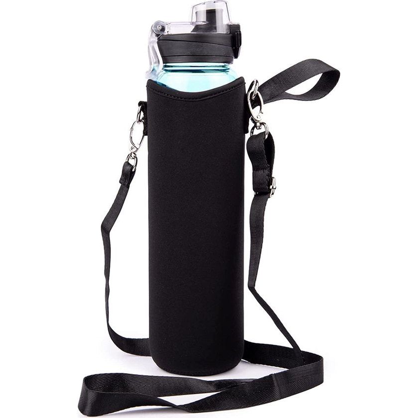 Glas Vandflaske 1L Med Tidsskala | Beskyttende Neopren Sleeve Konstruktion | Daglig Hydrering & Opbevaring Af Kolde Drikke | Vanero