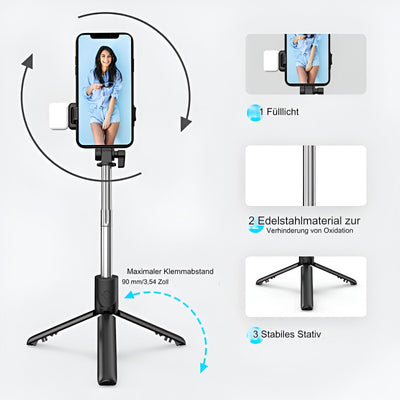 Selfie stick | Perfekt Gimbal-stabilisator til alle smartphones | Vanero