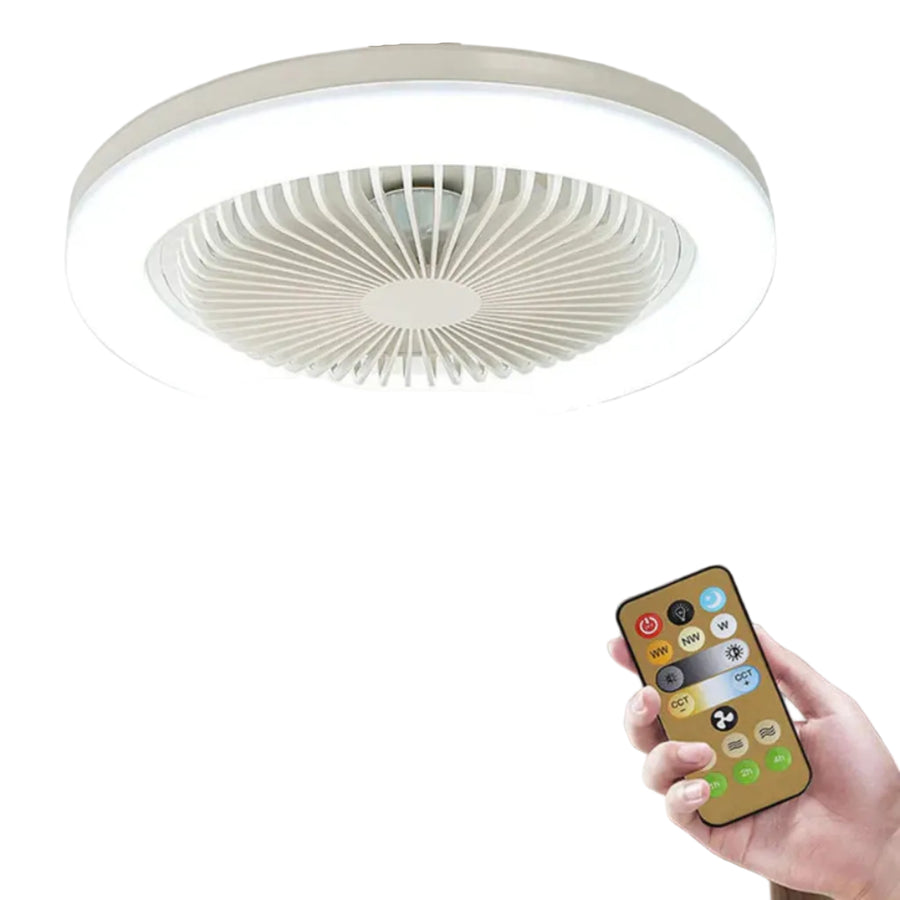 Loftventilator | LED Loftventilator Med E27 Fatning Og Fjernbetjening | Indendørs Belysning Og Luftcirkulation | Vanero