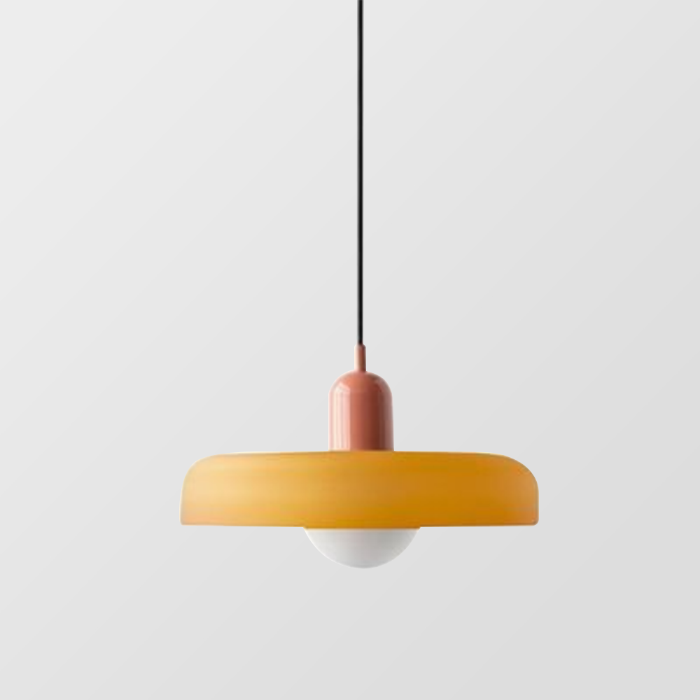 Bauhaus l Pendellampe af Farvet Glas l Vanero