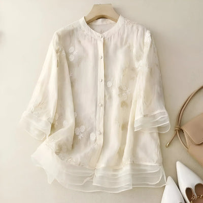 Emma l Let og Elegant Bomuldsbluse l Vanero
