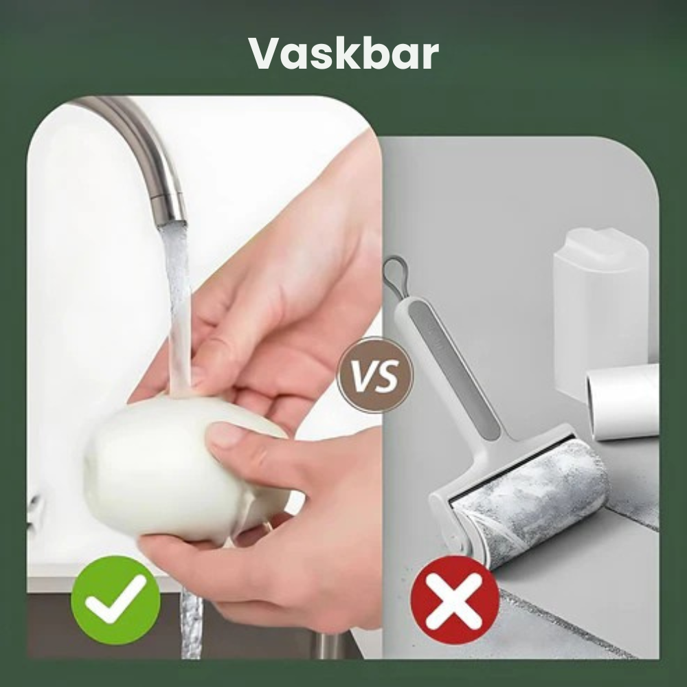 Genanvendelig Fnug- & Pelsrulle PP-Plast | Vaskbar Klæberulle til Tekstiler & Polstring | Fjernelse af Pels, Fnug & Støv | Vanero