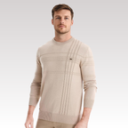 Herretrøje Strikmateriale | Regular Fit Sweater | Ternet Mønster Med Lange Ærmer til Hverdags- & Køligt Vejr Brug | Vanero