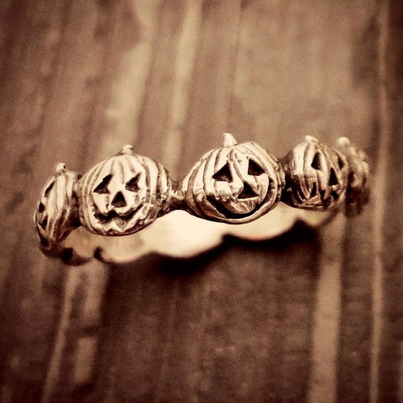 Græskarring Legeringsmetal | Justerbar Pasform Ring | Halloween Inspireret Design Til Temafester & Cosplay | Vanero