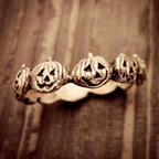 Græskarring Legeringsmetal | Justerbar Pasform Ring | Halloween Inspireret Design Til Temafester & Cosplay | Vanero