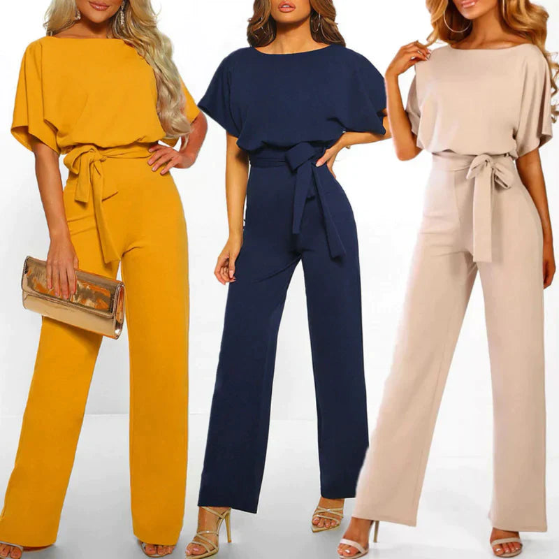 Dame Jumpsuit Bomuld Polyesterblanding | Slim Fit Jumpsuit | Justerbar Talje Til Hverdagsbrug & Aftenbrug | Vanero