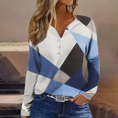 Bluse med Høj Hals | Mesh-ærmer | Elegant Stil l Vanero