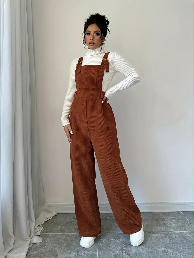Damejumpsuit | Fløjlskonstruktion  Design Med Justerbare Stropper | Hverdagsbrug & Afslappede Outfits | Vanero