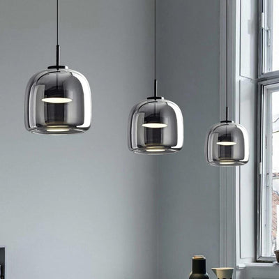 Nordisk l pendellampe i sort glas l Vanero