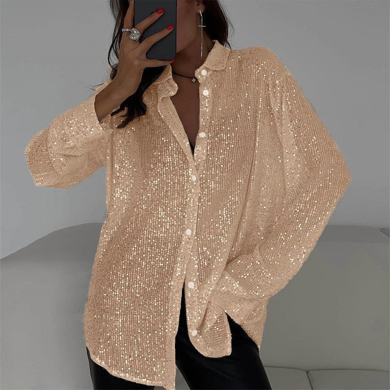 Caroline l Oversized pailletter med knapper l Vanero