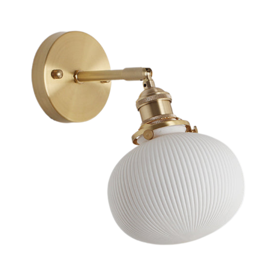 Porcelæn Væglampe | Messing Lampestik Spisestue Foyer 5/6/8.5 Tommer Bred 1 Lys Moderne Væglampe i Hvid | Vanero