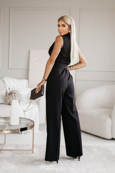 Ærmeløs Buksedragt med Bindebånd | Polyester | Elegant & Tidløs l Vanero