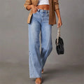 Damejeans | Design Med Høj Talje Udsvinget Bensnit | Hverdagsbrug & Festlige Outfits | Vanero