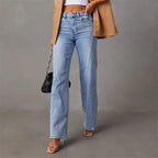 Damejeans | Design Med Høj Talje Udsvinget Bensnit | Hverdagsbrug & Festlige Outfits | Vanero