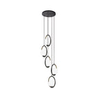 Lysekrone Med Flere Glasglobuser | Sort Metal Og Glas Konstruktion | Trappe Og Højloftet Indendørs Belysning | Vanero
