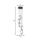 Lysekrone Med Flere Glasglobuser | Sort Metal Og Glas Konstruktion | Trappe Og Højloftet Indendørs Belysning | Vanero