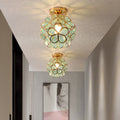 Loftlampe | Blomsterinspireret Glaslampe Med Metalramme | E27 Fatning Til Entré & Opholdsrum | Vanero