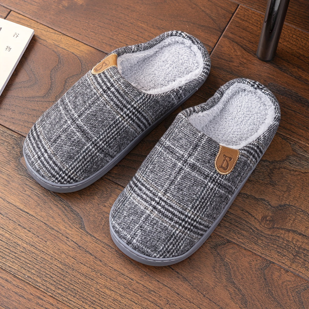 Unisex Hjemmesko Plysmateriale | Memory Foam Indendørs Fodtøj | Skridsikker Sål Til Hjemmebrug & Afslapning | Vanero