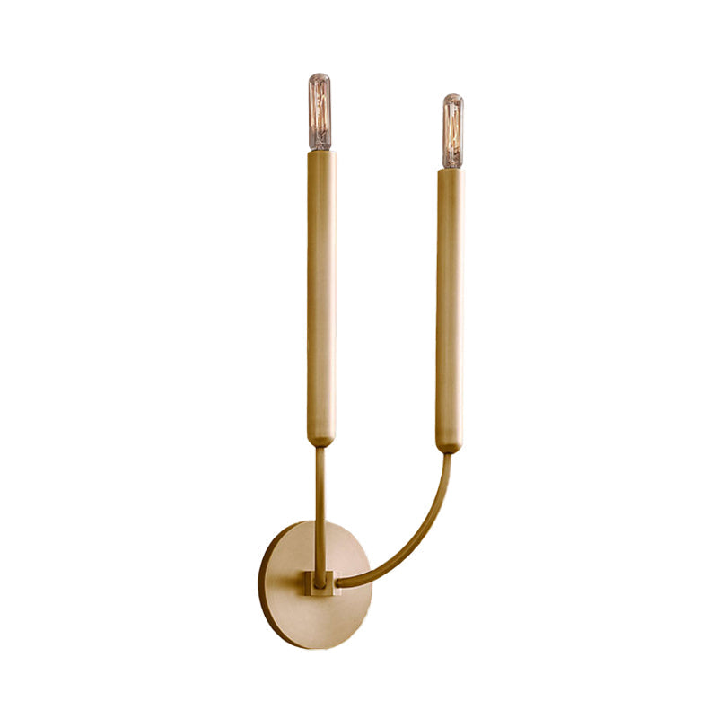 1/2 Pærer Tube Væglampe Traditionel Metal Sconce | Lysarmatur i Sort/Brass til Spisestue | Vanero