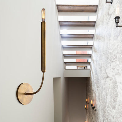 1/2 Pærer Tube Væglampe Traditionel Metal Sconce | Lysarmatur i Sort/Brass til Spisestue | Vanero