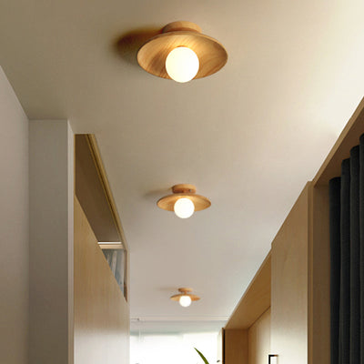 CeilingLight l Mid-century moderne træ- og Globe-indbygningsbeslag l Vanero
