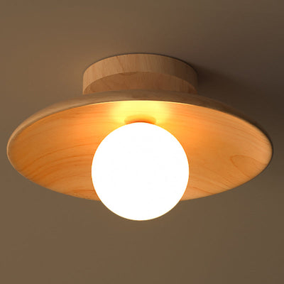 CeilingLight l Mid-century moderne træ- og Globe-indbygningsbeslag l Vanero