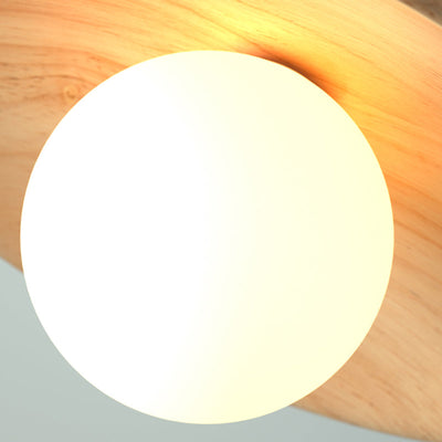 CeilingLight l Mid-century moderne træ- og Globe-indbygningsbeslag l Vanero