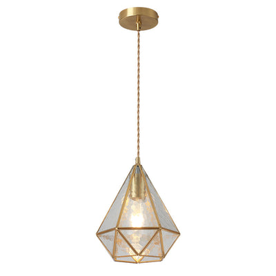 Suspenderet Belysningsarmatur Tiffany Stil Skærmet Glas Hængende Pendel | Messing Loftplade | Vanero