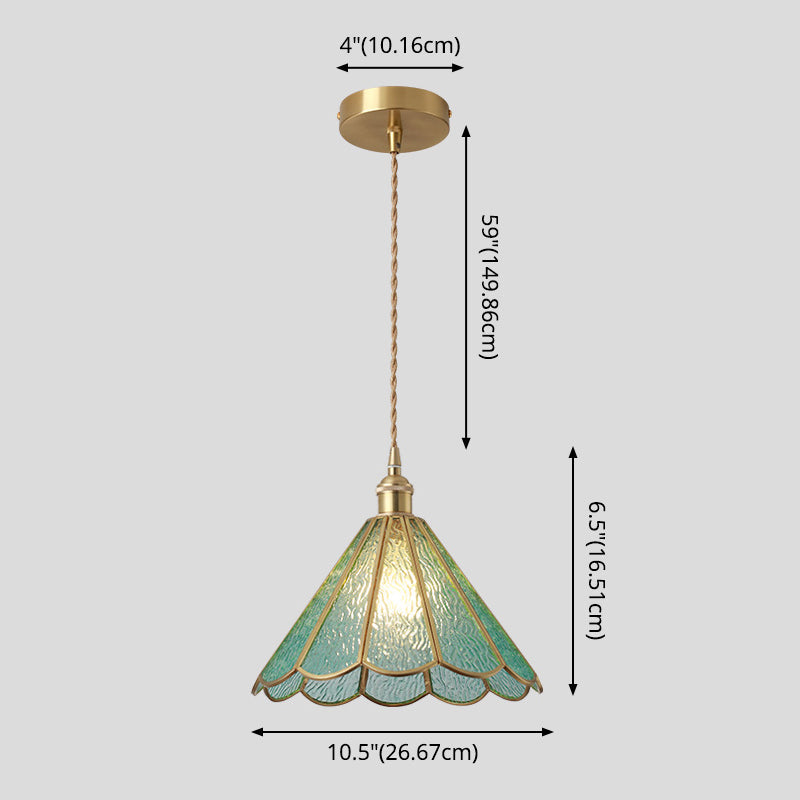 Pendellampe I Tiffany Stil Med Farvet Glas | Messingkonstruktion Med Justerbart Ophæng | Indendørs Dekorativ Loftbelysning | Vanero