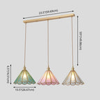 Pendellampe I Tiffany Stil Med Farvet Glas | Messingkonstruktion Med Justerbart Ophæng | Indendørs Dekorativ Loftbelysning | Vanero