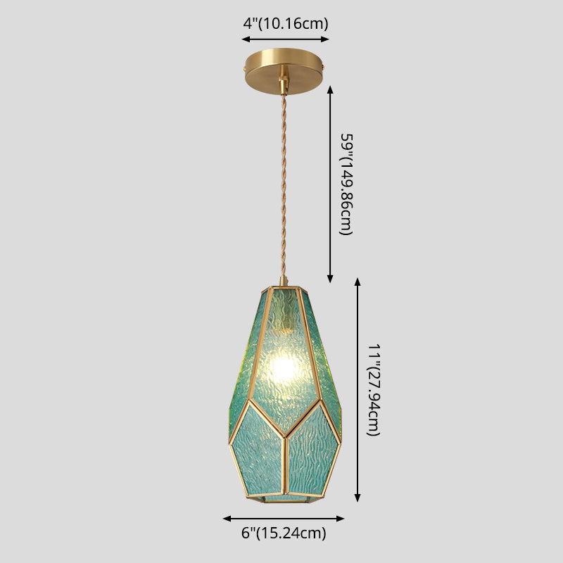 Pendellampe I Tiffany Stil Med Farvet Glas | Messingkonstruktion Med Justerbart Ophæng | Indendørs Dekorativ Loftbelysning | Vanero